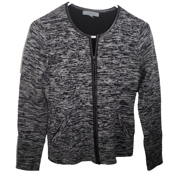 Classiques Entier Wool Blend Jacket Small Gray Zip Front Pockets Long Sleeve - Picture 1 of 5